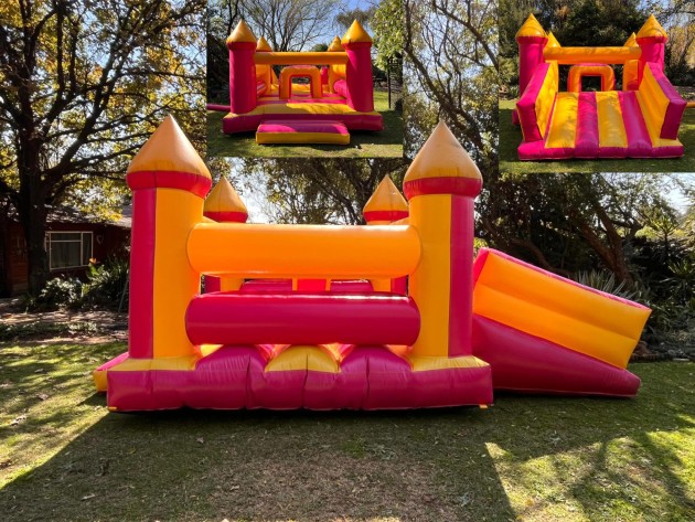 Castle and slide 4 - 6m x 4m slide 1m high R590