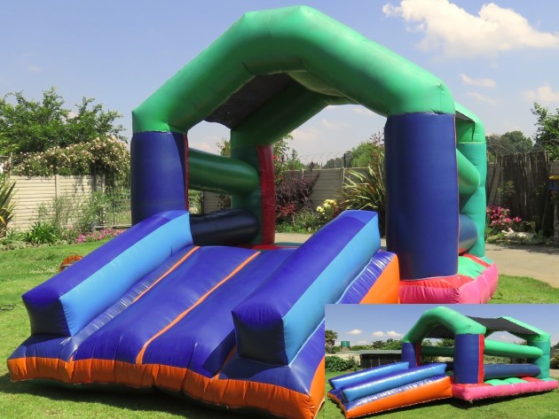 Castle and slide 3 - 6m x 4m slide 1m high R590